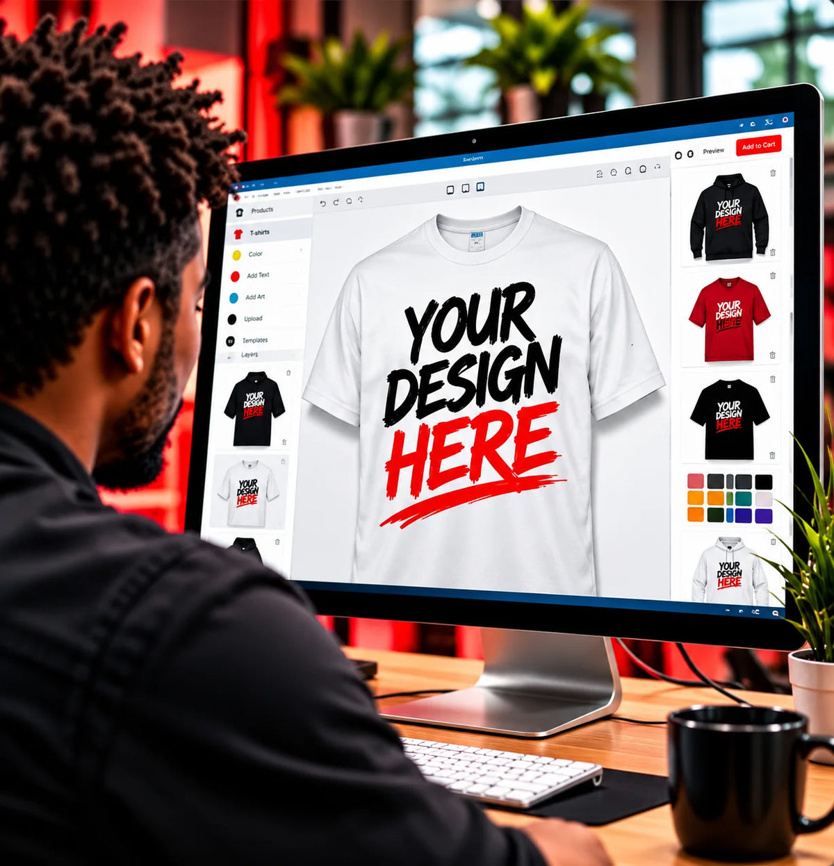 Choosing a fundraiser design on screen