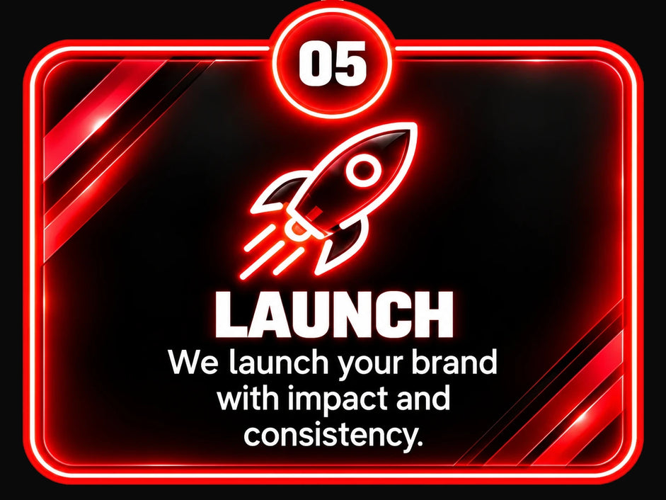 Step 5, launch: we launch your brand with impact and consistency.