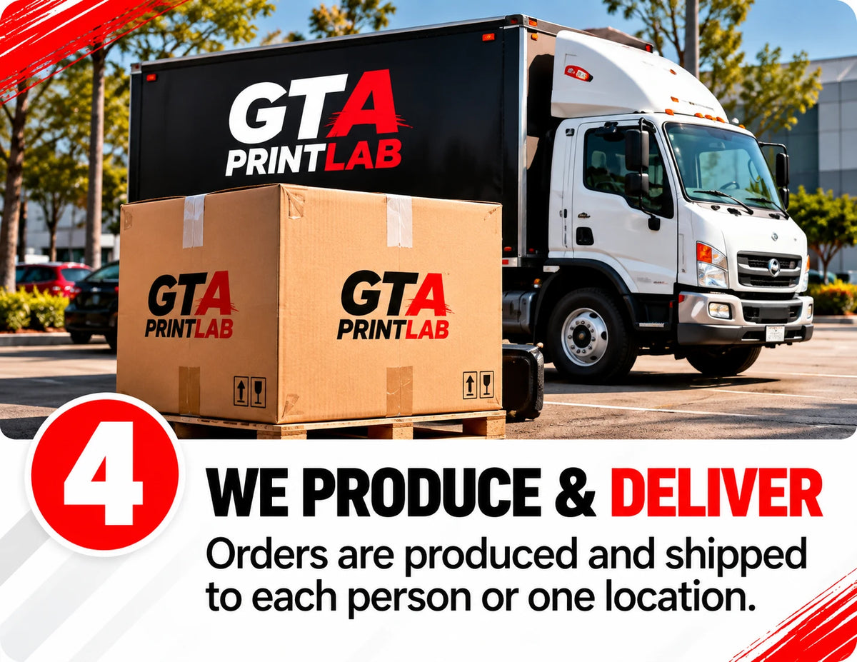 We produce & deliver — Orders are produced and shipped to each person or one location.