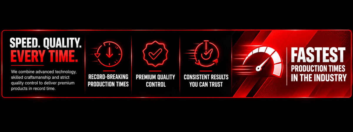 Speed. Quality. Every time. Advanced technology, skilled craftsmanship and strict quality control: record-breaking production times, premium quality control, consistent results you can trust. Fastest production times in the industry.