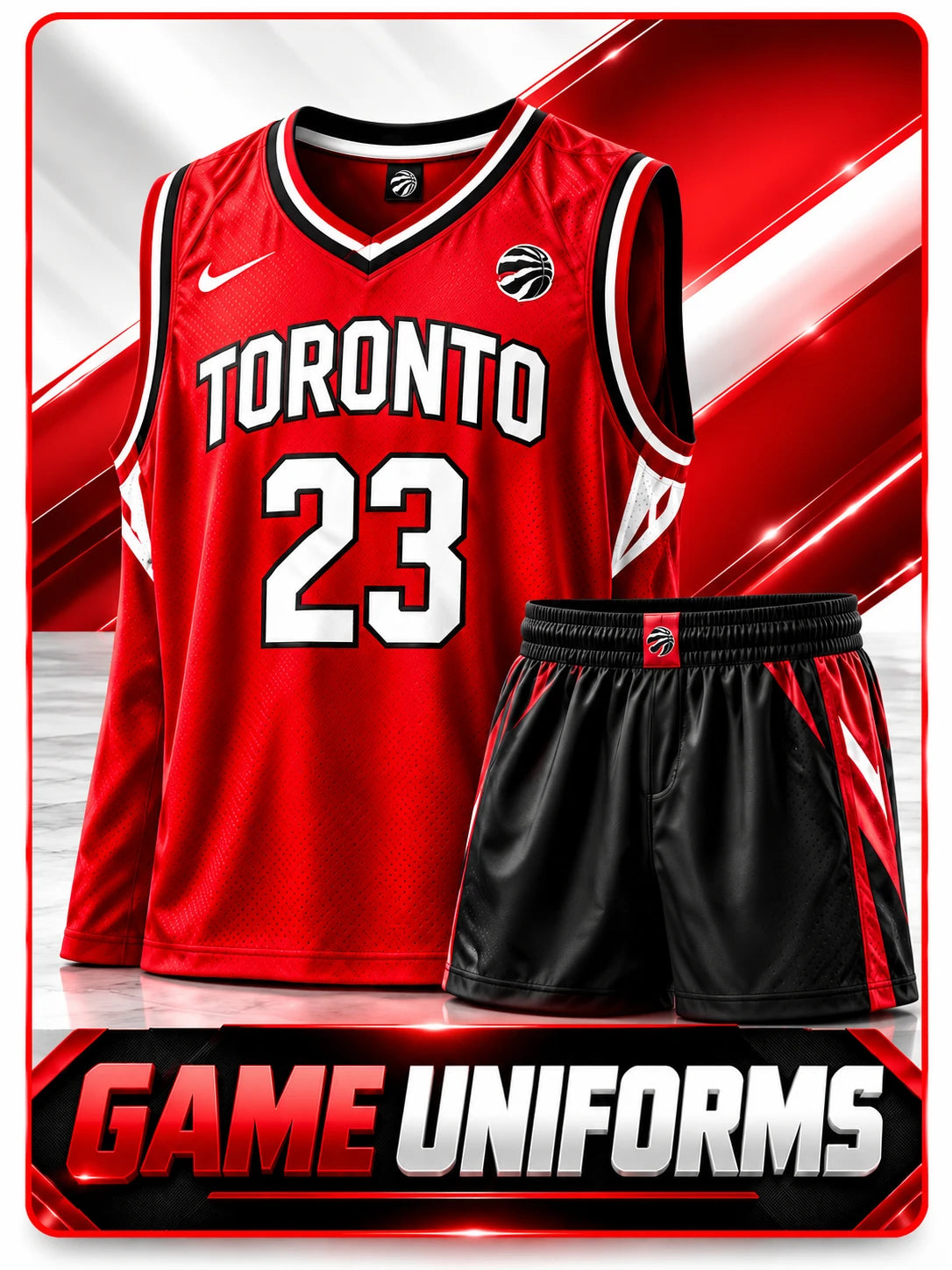Game uniforms: custom team jersey and shorts