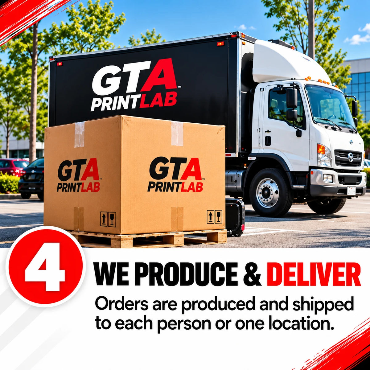 Step 4, we produce and deliver: orders are produced and shipped to each person or one location.