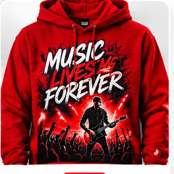 Red custom printed hoodie