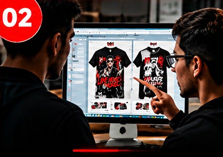 Designer working up the artwork on screen