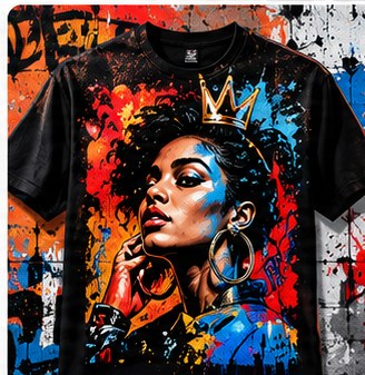 Illustrated graphic art tee